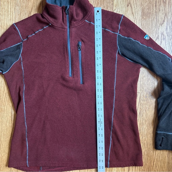 Kuhl Sweater Men L Brick Red Interceptr 1/4 Zip Pullover Fishing Camping Hiking - Picture 9 of 10